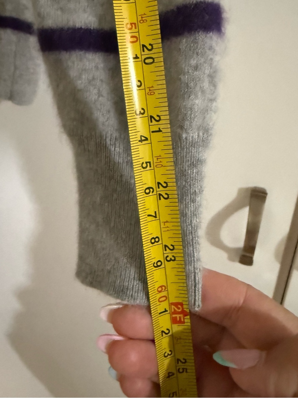 Knit for J.Crew 100% Cashmere Striped Sweater Gray Multicolor Size M - Picture 7 of 10